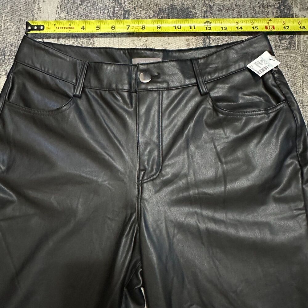Maurices Faux‎ Leather Womens Pants 14 Black Stretch Skinny Ankle Mid Rise NWOT - Picture 4 of 13